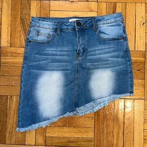 Asymmetric jean skirt